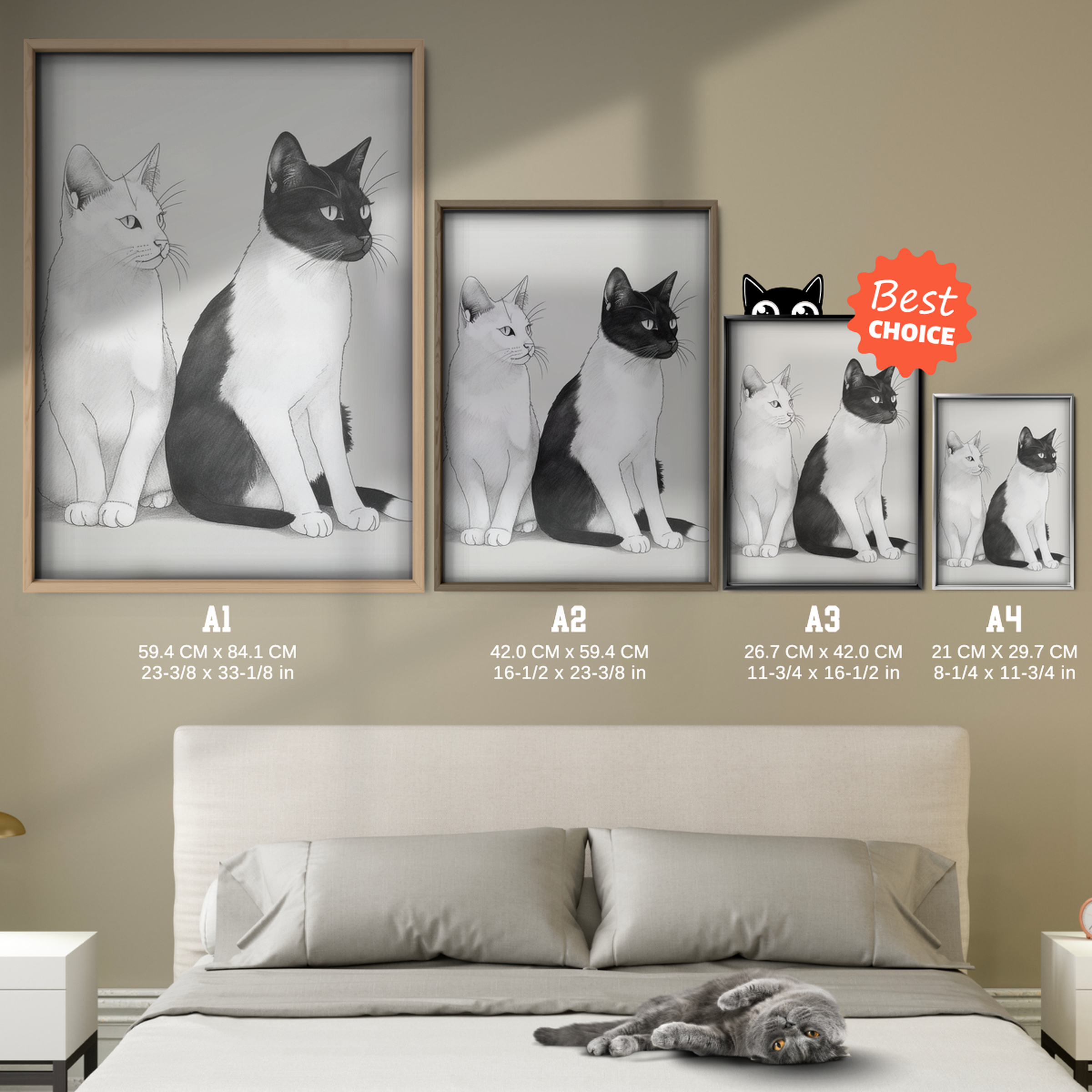 Cats Black White Duo