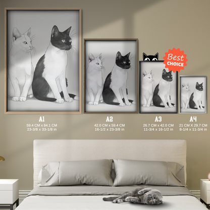 Cats Black White Duo