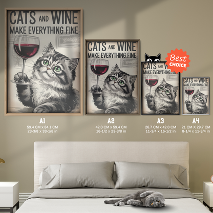 Cats Wine Everything Fine