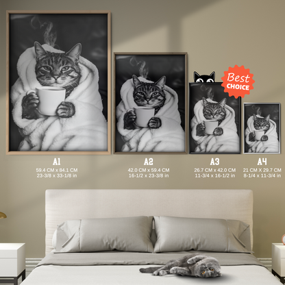 Cozy Cat Morning Coffee