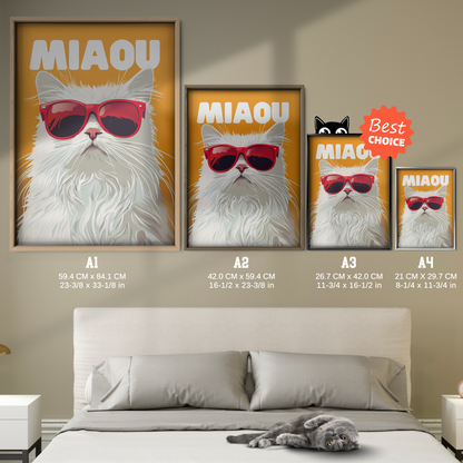 Groovy Fluffy Cat Orange Miaou
