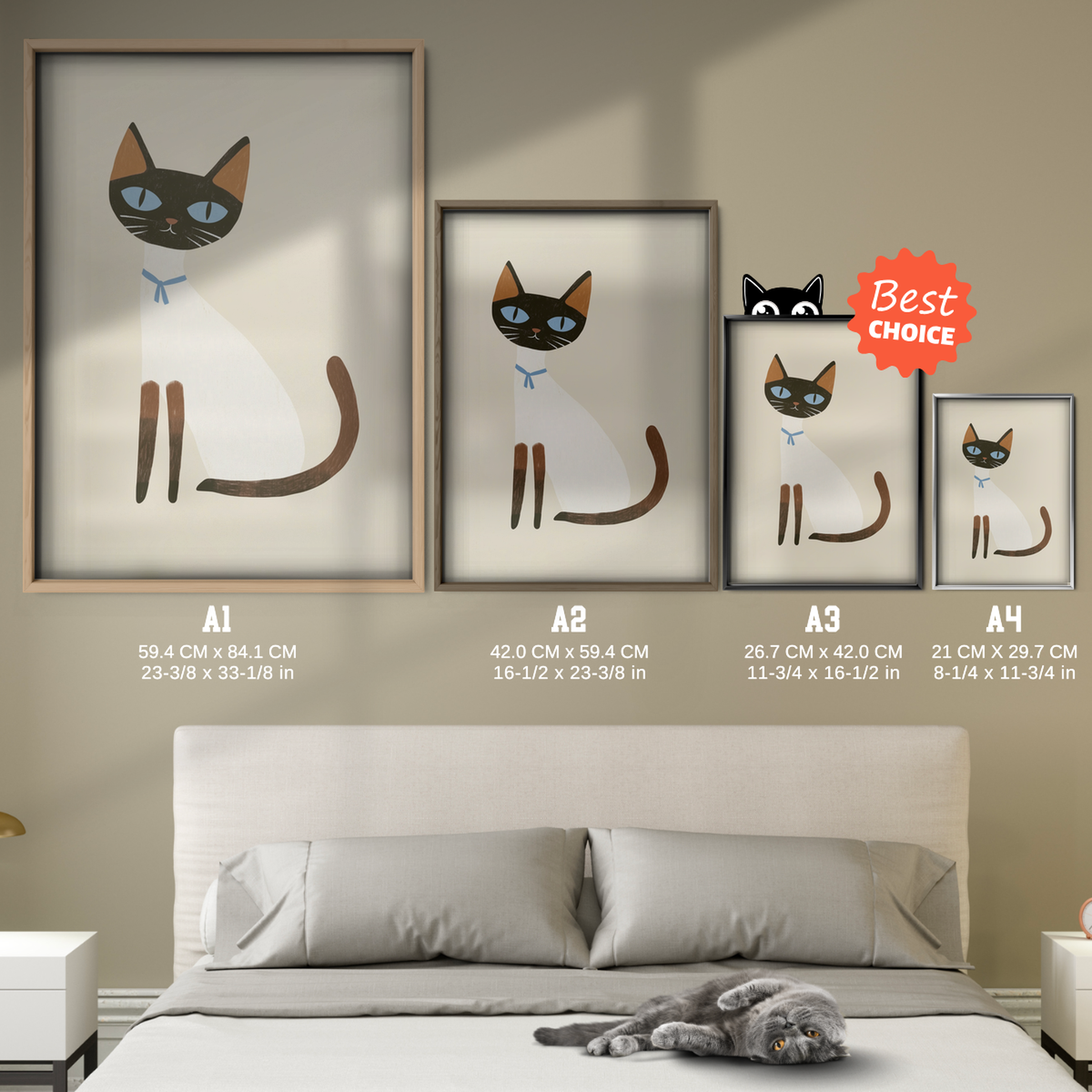 Pop Cat Blue Ribbon