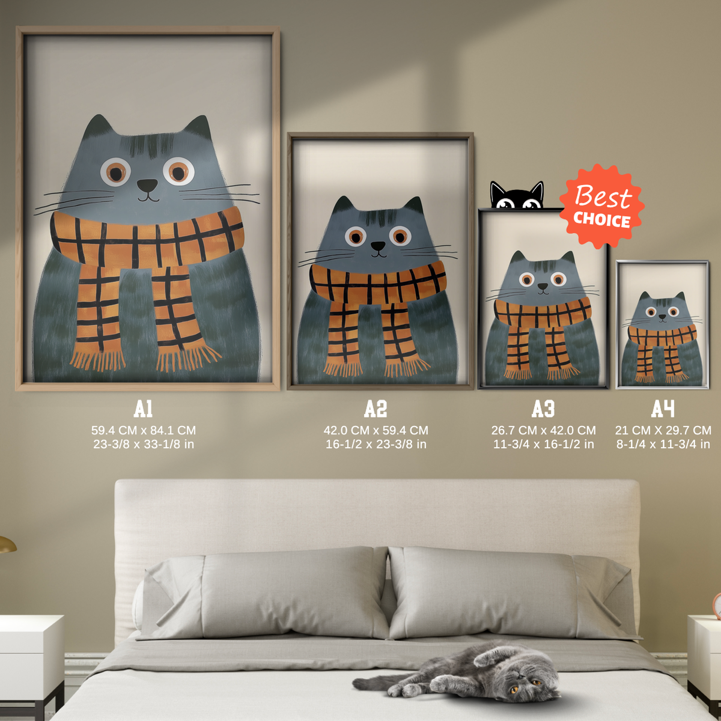 Pop Cat Plaid Scarf