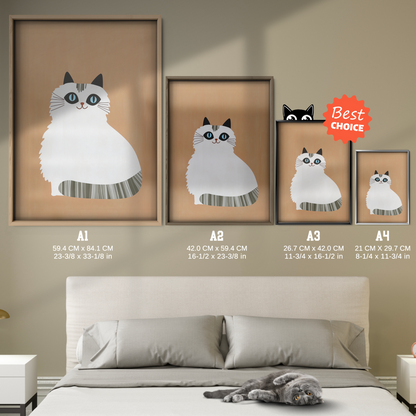 Pop Cat White Bow