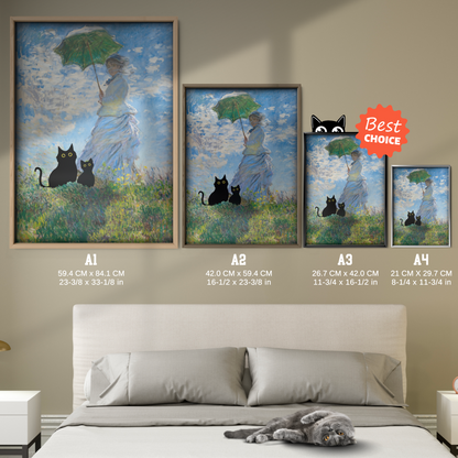 Two Cats In Monet Parasol X Monnet