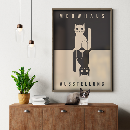 Bauhaus Cat Minimalist Mirror