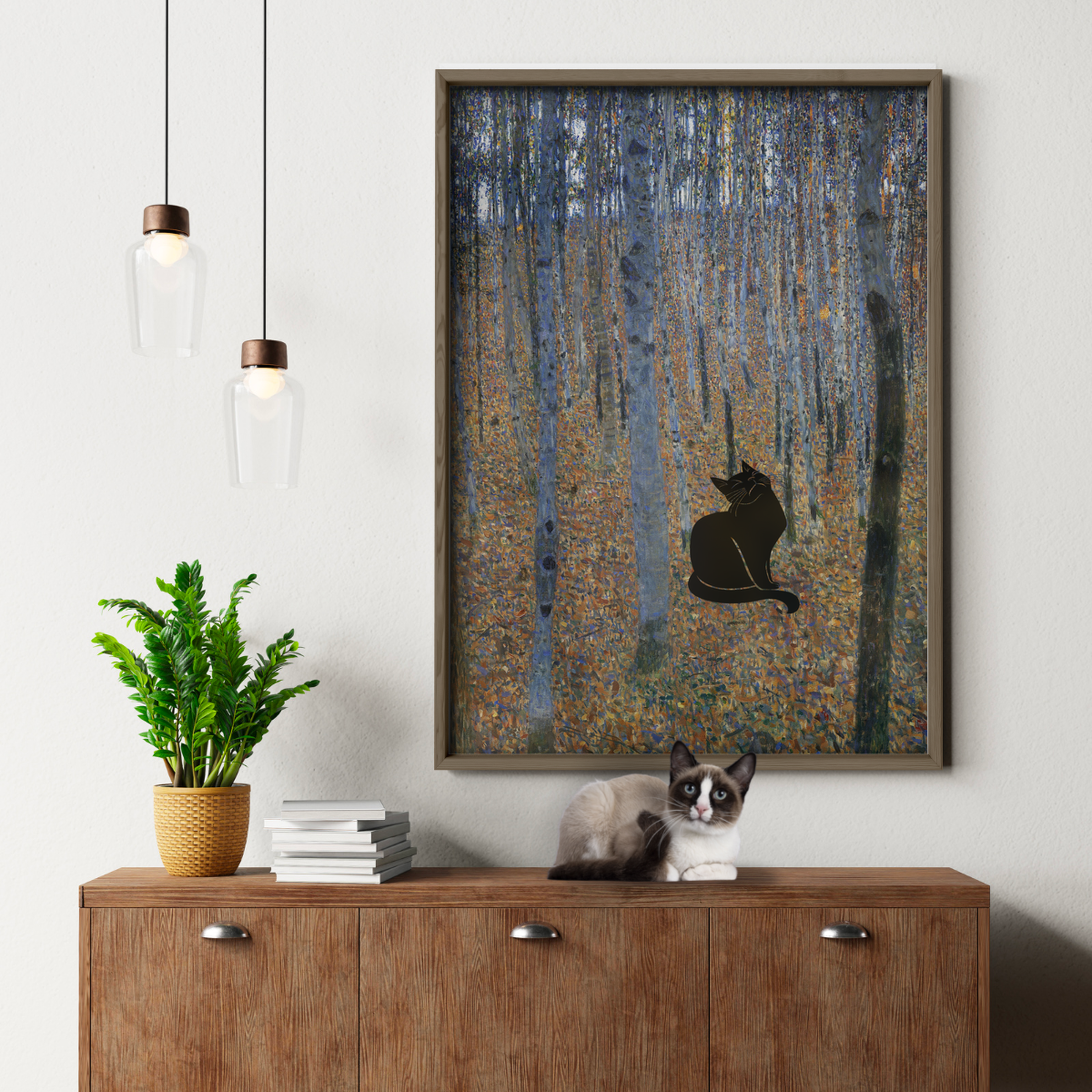 Black Cat X Klimt Beech Forest