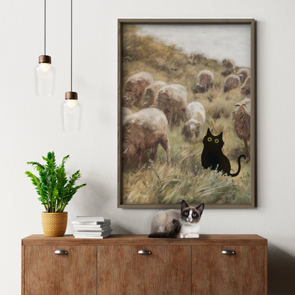 Cat Among Courbet Sheep