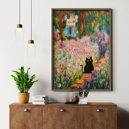 Cat In Monet Blooming Garden