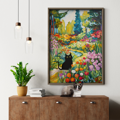 Cat In Renoir Blooming Garden