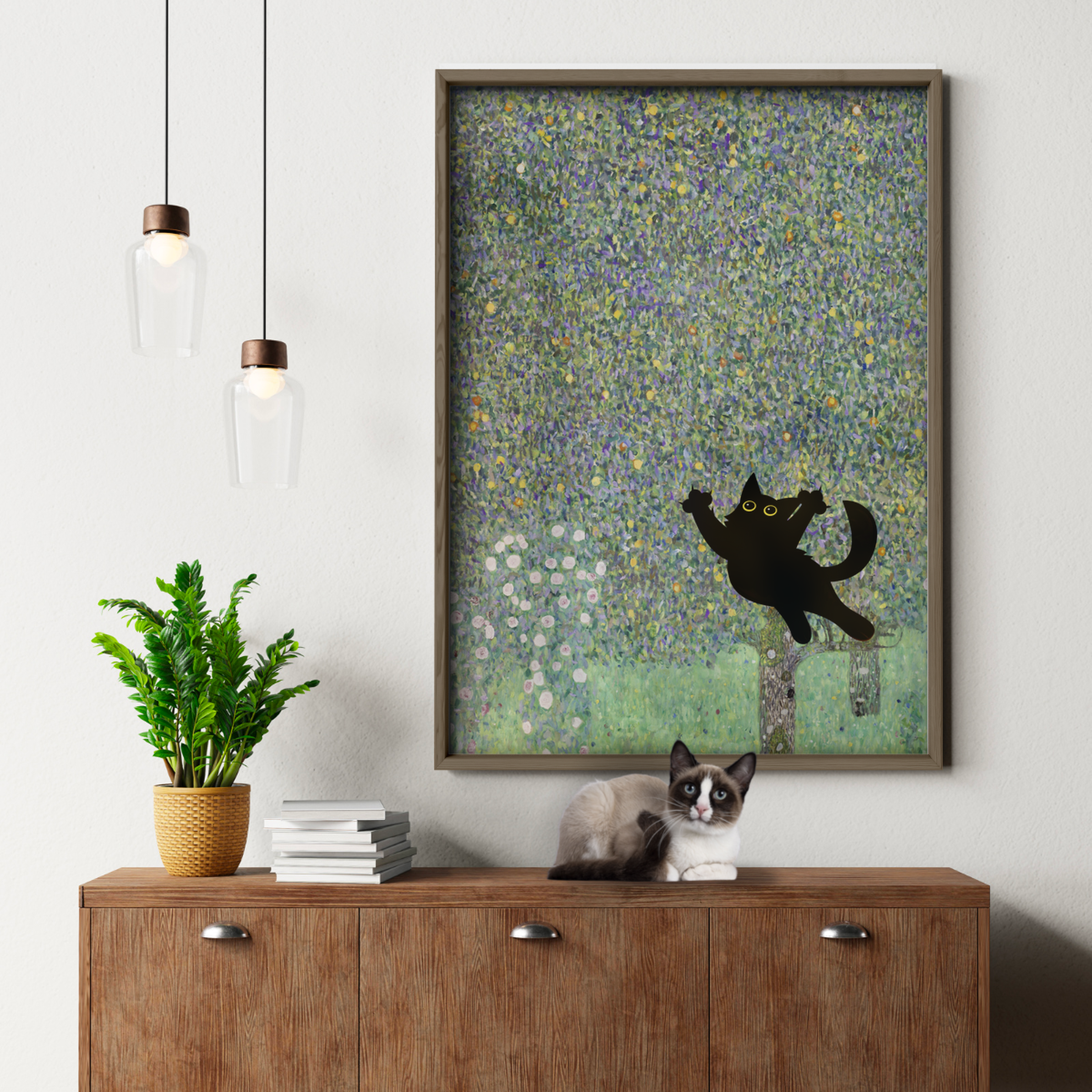 Cat Jump X Klimt Apple Tree I