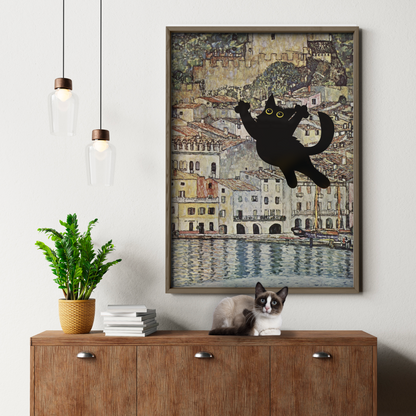 Cat Jump X Klimt Castle By The Lake