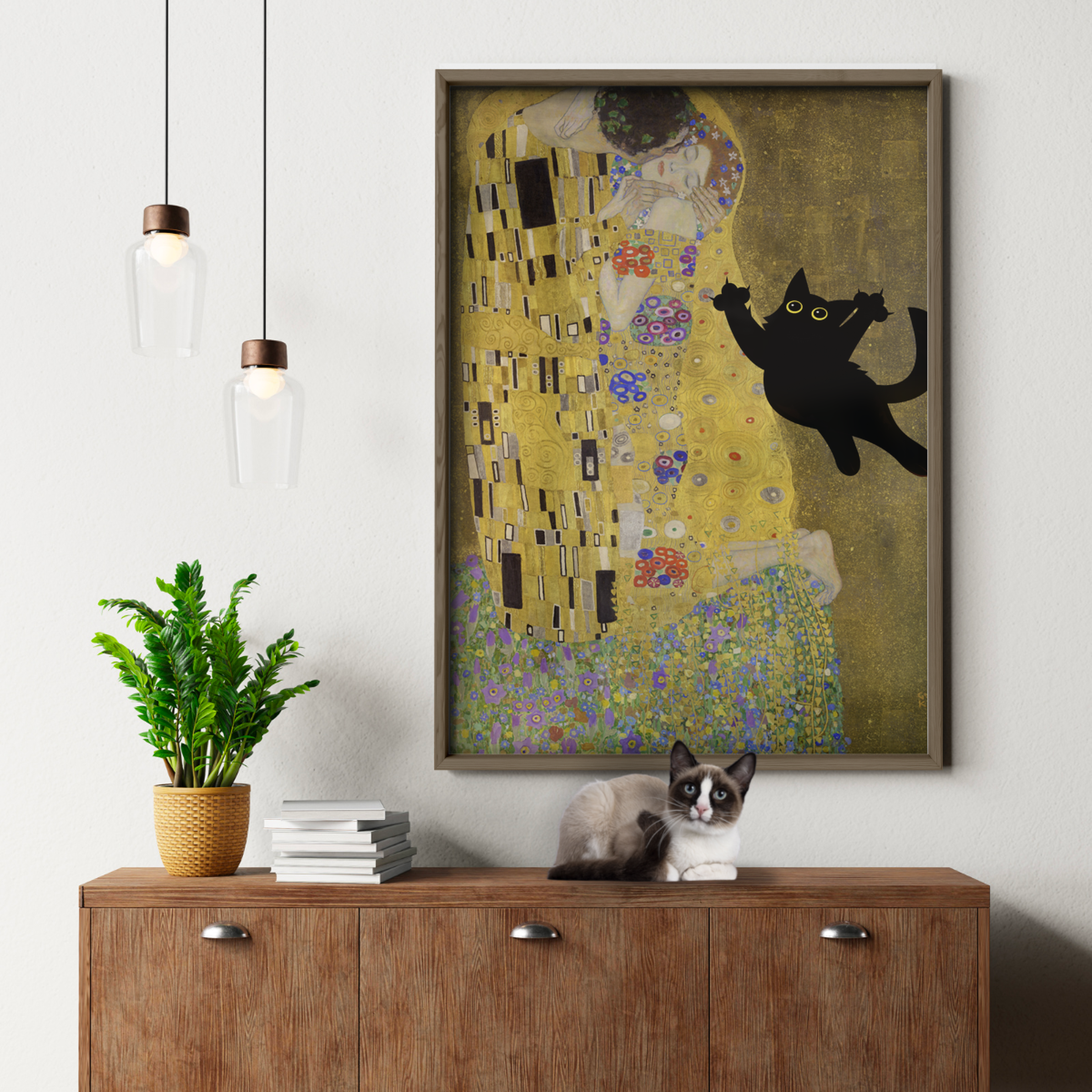 Cat Jump X Klimt The Kiss
