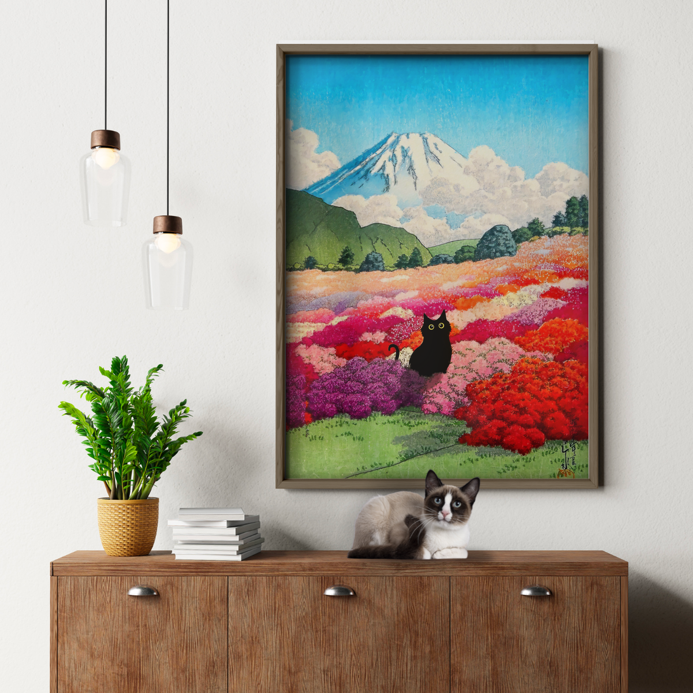 Cat With Mount Fuji