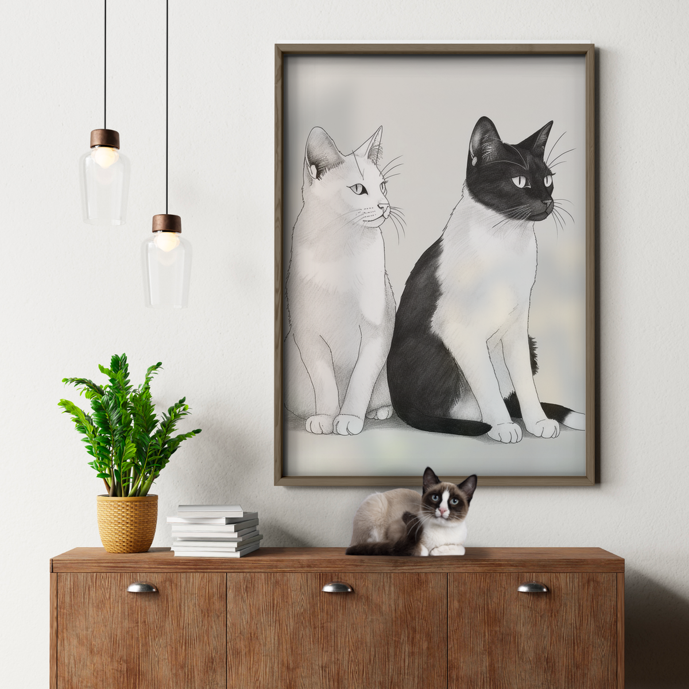 Cats Black White Duo