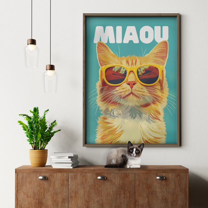 Groovy Cat Blue Miaou