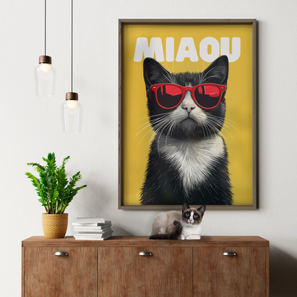 Groovy Cat Yellow Miaou