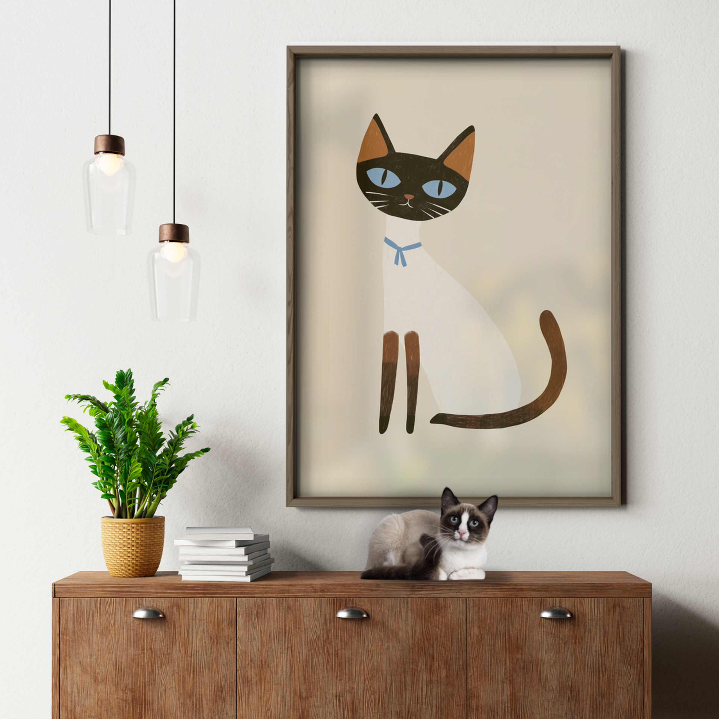 Pop Cat Blue Ribbon