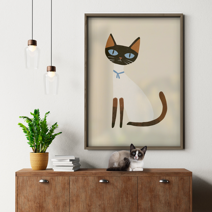 Pop Cat Blue Ribbon