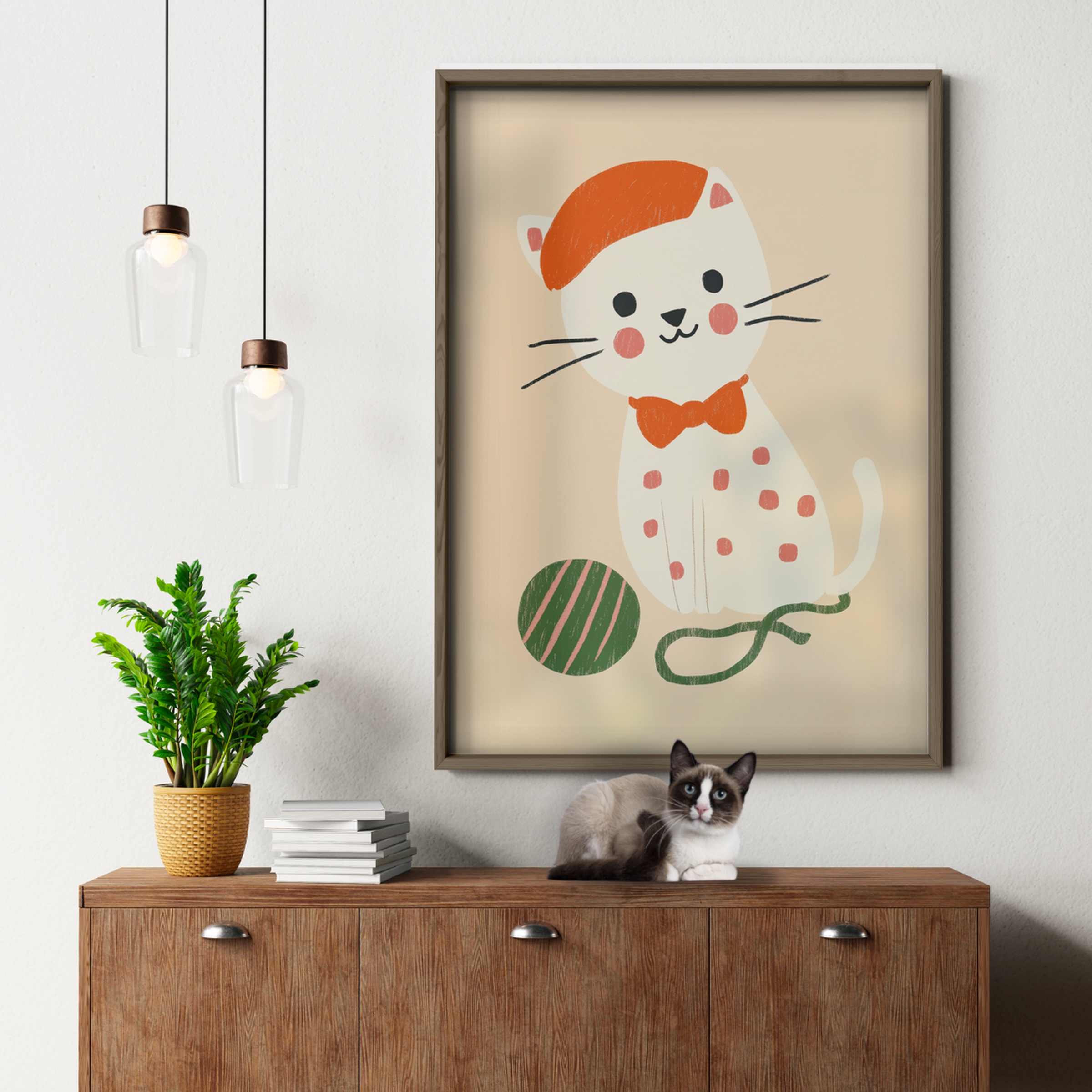 Pop Cat Orange Bow