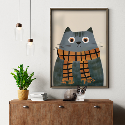 Pop Cat Plaid Scarf