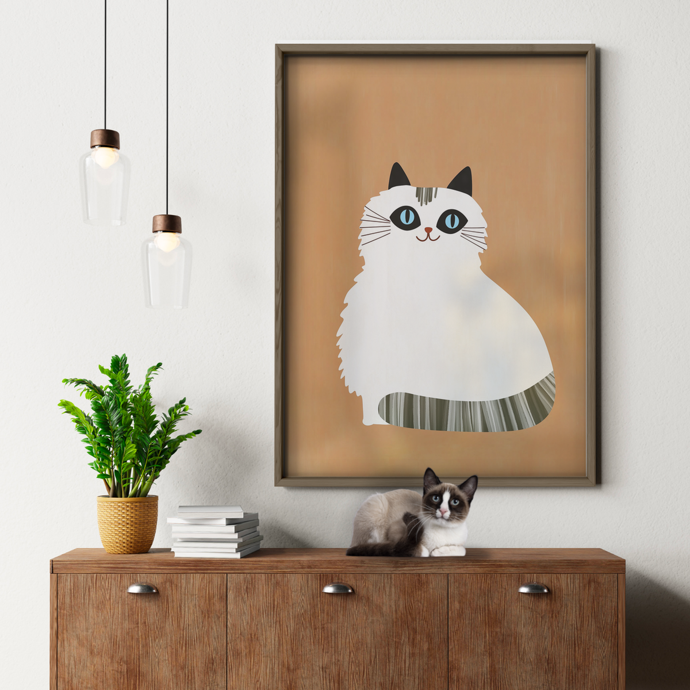 Pop Cat White Bow